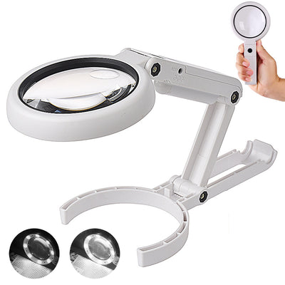 Foldable Handheld Magnifying Glass HMG-FS75RC health&household SEJOY Store White  