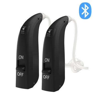 Bluetooth 5.0 Rechargeable Hearing Aids ZTQ-130BT Single & Pair Hearing Aids SEJOY Store PAIR-BLACK  