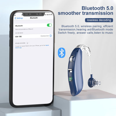 Bluetooth 5.0 Rechargeable Hearing Aids ZTQ-GM106BT Single & Pair Hearing Aids SEJOY Store   