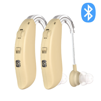Bluetooth 5.0 Rechargeable Hearing Aids ZTQ-GM106BT Single & Pair Hearing Aids SEJOY Store PAIR-BEIGE WITH BLUETOOTH  