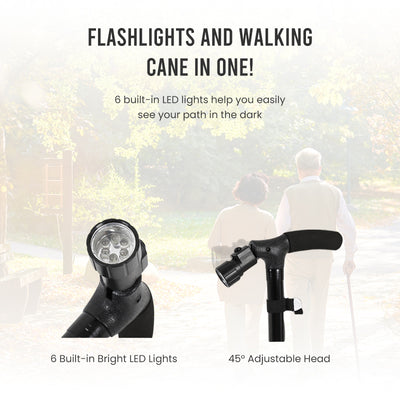 LED rotatable Lighting Foldable Walking Stick GZ-WS66 health&household SEJOY Store   