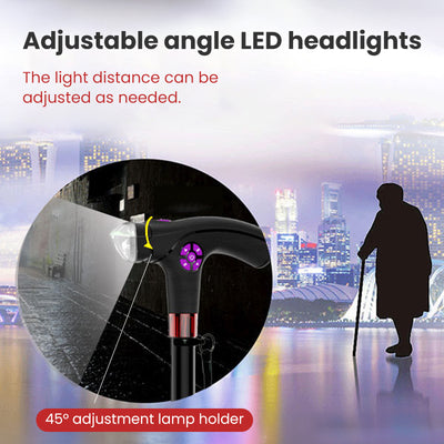 LED rotatable Lighting Foldable Walking Stick KTJ-678F health&household SEJOY Store   