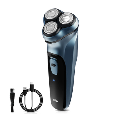 Men' Electric Shaver 3D Rotary Razor with Pop-up Sideburn Trimmer Blue Trimmers & Shavers SEJOY Store   