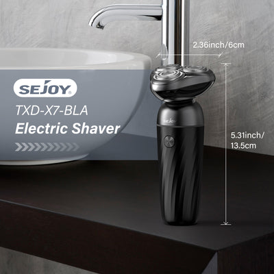 Men's Electric Shaver 3D Rechargeable Rotary Razor Black Trimmers & Shavers SEJOY Store   