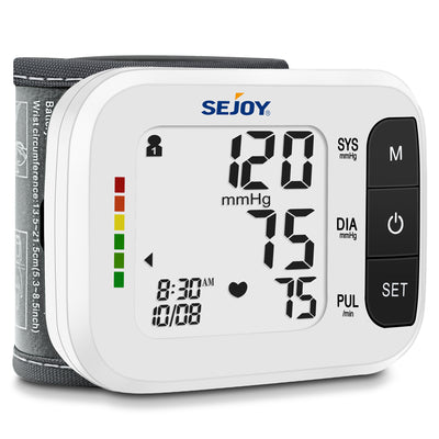 Wrist Blood Pressure Monitor with Large LCD Display DBP-2261 Wrist Blood Pressure Monitors SEJOY Store White  