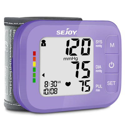 Wrist Blood Pressure Monitor with Large LCD Display DBP-2261 Wrist Blood Pressure Monitors SEJOY Store Purple  