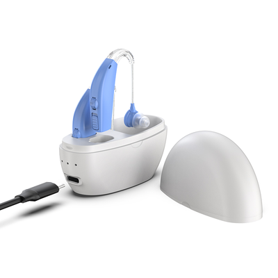 Rechargeable Behind-the-ear Hearing Aids ZTQ-100A Hearing Aids SEJOY Store Blue Earphone+White Charging Box  