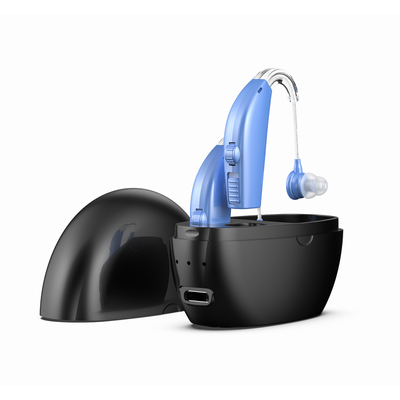 Rechargeable Behind-the-ear Hearing Aids ZTQ-100A Hearing Aids SEJOY Store Blue Earphone+Black Charging Box  