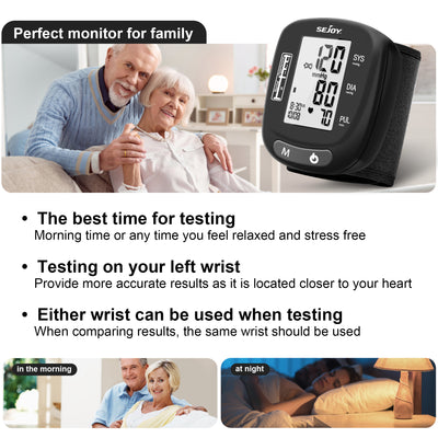 Wrist Blood Pressure Monitor DBP-2116-BLA Wrist Blood Pressure Monitors SEJOY Store   
