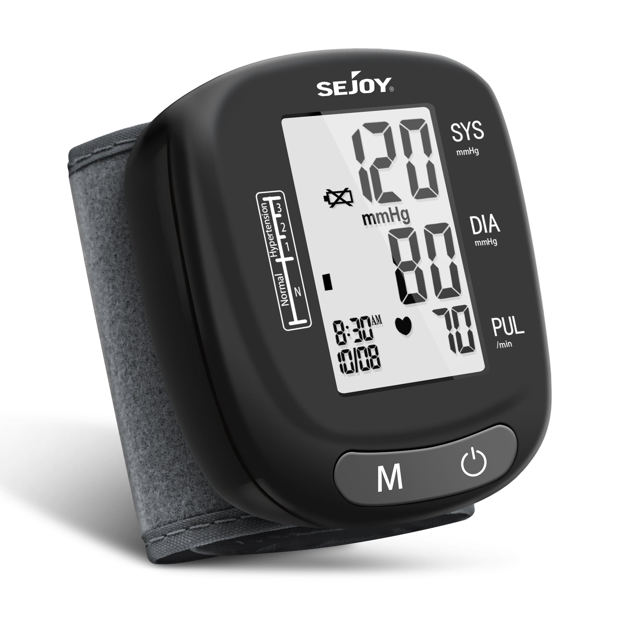 Wrist Blood Pressure Monitor with Large LED Display DBP-2261-WHI