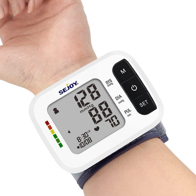 Wrist Blood Pressure Monitor with Large LED Display DBP-2261-WHI Wrist Blood Pressure Monitors SEJOY Store   