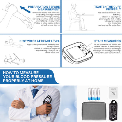 NEW Blood Pressure Monitor-Automatic Upper Arm Blood Pressure Machine Cuff  Kit!