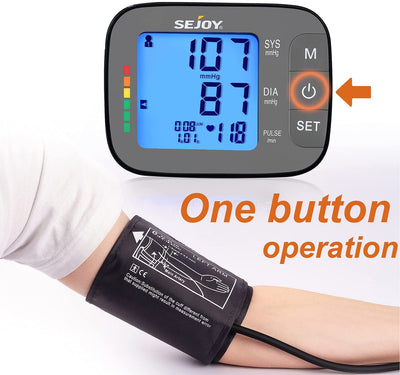 Blood Pressure Monitor XL Wrist Cuff 5.3-8.5 inch, Automatic Accurate BP  Machine, Large Screen Display