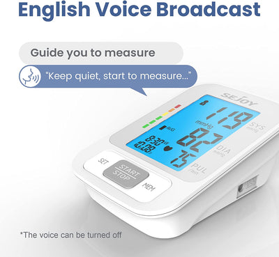 Automatic Upper Arm Blood Pressure Monitor Pulse Meter BP Machine Voice  Talking