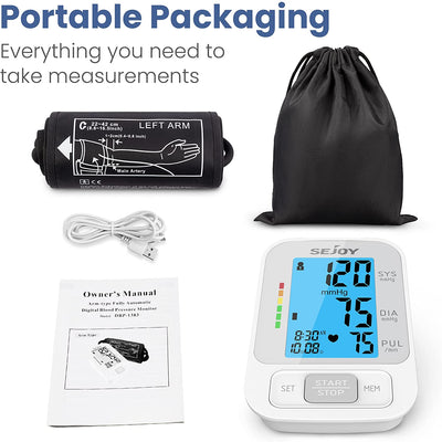 Sejoy Upper Arm Blood Pressure Monitor,BP Machine with Extra Large