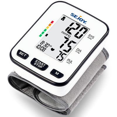 Blood Pressure Monitor XL Wrist Cuff 5.3-8.5 inch, Automatic Accurate BP  Machine, Large Screen Display