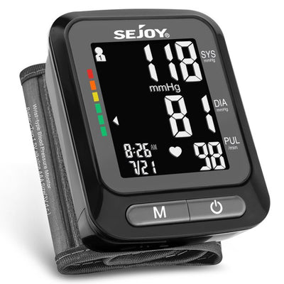 Sejoy Blood Pressure Monitor with Adjustable Wrist Cuff Blood Pressure Cuffs BP Machine for Home Use(Yellow)