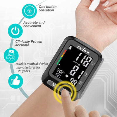 Sejoy Blood Pressure Cuff Arm automatic, Blood Pressure Machine Monitors Accurate for Home Use, Adjustable Digital BP Cuff Kit, Large Backlit Display