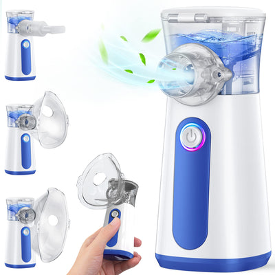 Portable Mesh Nebulizer Machine for Adults & Kids Nebulizers SEJOY Store Blue  